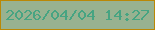 文字の大きさ：4、枠の色：ba8806、背景の色：98b290、文字の色：47a482 無料ブログパーツのブログ時計