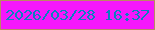 文字の大きさ：2、枠の色：ba8862、背景の色：f517fb、文字の色：0a81c0 無料ブログパーツのブログ時計