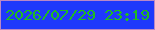 文字の大きさ：5、枠の色：ba88c6、背景の色：1f39fb、文字の色：20bb21 無料ブログパーツのブログ時計