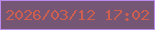 文字の大きさ：4、枠の色：ba8aee、背景の色：755675、文字の色：cd5f51 無料ブログパーツのブログ時計