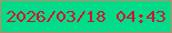 文字の大きさ：3、枠の色：ba8b69、背景の色：02db89、文字の色：c61a30 無料ブログパーツのブログ時計