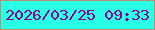 文字の大きさ：5、枠の色：ba8d72、背景の色：28ffe5、文字の色：92008c 無料ブログパーツのブログ時計