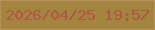 文字の大きさ：3、枠の色：ba8f5c、背景の色：a38540、文字の色：b35542 無料ブログパーツのブログ時計