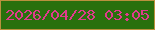 文字の大きさ：5、枠の色：ba913d、背景の色：29700d、文字の色：e03b8d 無料ブログパーツのブログ時計