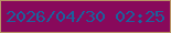 文字の大きさ：3、枠の色：ba9466、背景の色：88095b、文字の色：1b619d 無料ブログパーツのブログ時計