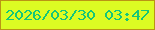 文字の大きさ：3、枠の色：ba9514、背景の色：dcfc23、文字の色：14c679 無料ブログパーツのブログ時計