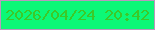 文字の大きさ：5、枠の色：ba97be、背景の色：0cf877、文字の色：3cc928 無料ブログパーツのブログ時計
