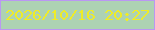 文字の大きさ：4、枠の色：ba97f2、背景の色：add2b3、文字の色：eeec28 無料ブログパーツのブログ時計