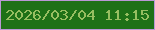文字の大きさ：4、枠の色：ba98d6、背景の色：1e7117、文字の色：97be61 無料ブログパーツのブログ時計