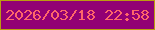 文字の大きさ：3、枠の色：ba9c10、背景の色：920074、文字の色：ff6769 無料ブログパーツのブログ時計