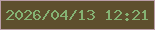 文字の大きさ：3、枠の色：ba9da7、背景の色：5e4f2d、文字の色：85b273 無料ブログパーツのブログ時計