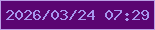 文字の大きさ：5、枠の色：ba9de4、背景の色：5b0572、文字の色：a796ee 無料ブログパーツのブログ時計