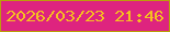 文字の大きさ：5、枠の色：ba9e0a、背景の色：de247f、文字の色：f5c020 無料ブログパーツのブログ時計