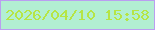 文字の大きさ：5、枠の色：ba9ff0、背景の色：b2efd2、文字の色：b6e545 無料ブログパーツのブログ時計
