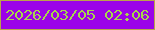 文字の大きさ：2、枠の色：baa24a、背景の色：9b02e8、文字の色：a7d54c 無料ブログパーツのブログ時計