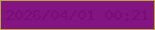 文字の大きさ：3、枠の色：baa73b、背景の色：821582、文字の色：7c0b73 無料ブログパーツのブログ時計