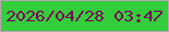 文字の大きさ：5、枠の色：baa7b1、背景の色：34cd3c、文字の色：7a0055 無料ブログパーツのブログ時計