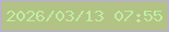 文字の大きさ：5、枠の色：baa9f0、背景の色：b3c285、文字の色：bfeea0 無料ブログパーツのブログ時計