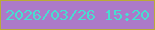 文字の大きさ：3、枠の色：baab38、背景の色：ac7ac9、文字の色：48ded0 無料ブログパーツのブログ時計