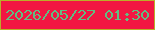 文字の大きさ：4、枠の色：baae29、背景の色：f21642、文字の色：60be82 無料ブログパーツのブログ時計
