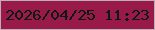 文字の大きさ：4、枠の色：baaeb7、背景の色：991a48、文字の色：091b13 無料ブログパーツのブログ時計