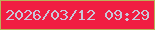 文字の大きさ：4、枠の色：bab059、背景の色：f11d42、文字の色：c8c6d8 無料ブログパーツのブログ時計