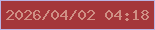 文字の大きさ：5、枠の色：bab3e2、背景の色：a4363a、文字の色：cf8f84 無料ブログパーツのブログ時計