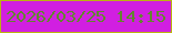 文字の大きさ：1、枠の色：bab411、背景の色：d11fe1、文字の色：62862f 無料ブログパーツのブログ時計