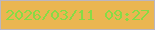 文字の大きさ：2、枠の色：bab5c1、背景の色：eab651、文字の色：87db45 無料ブログパーツのブログ時計