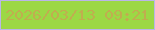 文字の大きさ：2、枠の色：bab6e9、背景の色：9cd845、文字の色：c0ae4f 無料ブログパーツのブログ時計