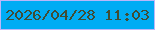 文字の大きさ：5、枠の色：bab7fa、背景の色：00acf4、文字の色：404d35 無料ブログパーツのブログ時計