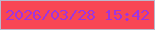 文字の大きさ：3、枠の色：bab9cd、背景の色：f84655、文字の色：9f34de 無料ブログパーツのブログ時計