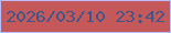 文字の大きさ：1、枠の色：babcfd、背景の色：c55859、文字の色：3d568c 無料ブログパーツのブログ時計