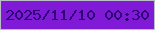 文字の大きさ：3、枠の色：babfc5、背景の色：811ad6、文字の色：2d0176 無料ブログパーツのブログ時計