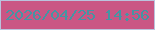 文字の大きさ：5、枠の色：bac3dd、背景の色：ca5684、文字の色：4595a3 無料ブログパーツのブログ時計
