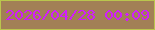文字の大きさ：5、枠の色：bac64d、背景の色：a28056、文字の色：d11dfb 無料ブログパーツのブログ時計