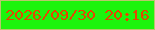 文字の大きさ：4、枠の色：bac66c、背景の色：1df40d、文字の色：e54601 無料ブログパーツのブログ時計