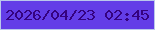 文字の大きさ：4、枠の色：bac7eb、背景の色：633de7、文字の色：35027f 無料ブログパーツのブログ時計