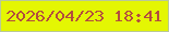 文字の大きさ：1、枠の色：bac997、背景の色：e4f603、文字の色：b34d3e 無料ブログパーツのブログ時計