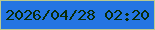 文字の大きさ：3、枠の色：baca90、背景の色：2475e2、文字の色：0a2c06 無料ブログパーツのブログ時計