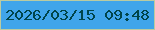 文字の大きさ：3、枠の色：bacba1、背景の色：40a5ea、文字の色：00454a 無料ブログパーツのブログ時計
