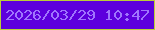 文字の大きさ：4、枠の色：bacf38、背景の色：5d00dd、文字の色：a075fd 無料ブログパーツのブログ時計