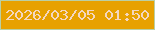 文字の大きさ：1、枠の色：bacfa4、背景の色：e7a100、文字の色：f4d7c0 無料ブログパーツのブログ時計