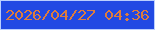 文字の大きさ：1、枠の色：bacffe、背景の色：2149e3、文字の色：dd7c3e 無料ブログパーツのブログ時計