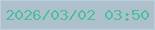 文字の大きさ：2、枠の色：bad0dc、背景の色：aec0cb、文字の色：4dbf9f 無料ブログパーツのブログ時計