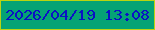 文字の大きさ：2、枠の色：bad411、背景の色：05a375、文字の色：0b10c5 無料ブログパーツのブログ時計