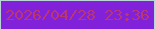 文字の大きさ：2、枠の色：bad4d7、背景の色：8122da、文字の色：b83772 無料ブログパーツのブログ時計