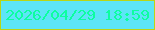 文字の大きさ：1、枠の色：bad515、背景の色：5de5f6、文字の色：0cfea0 無料ブログパーツのブログ時計