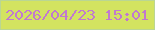 文字の大きさ：4、枠の色：bad693、背景の色：d3e360、文字の色：c179cf 無料ブログパーツのブログ時計