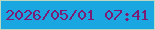 文字の大きさ：1、枠の色：bad7c2、背景の色：1aa7e1、文字の色：7c1c74 無料ブログパーツのブログ時計